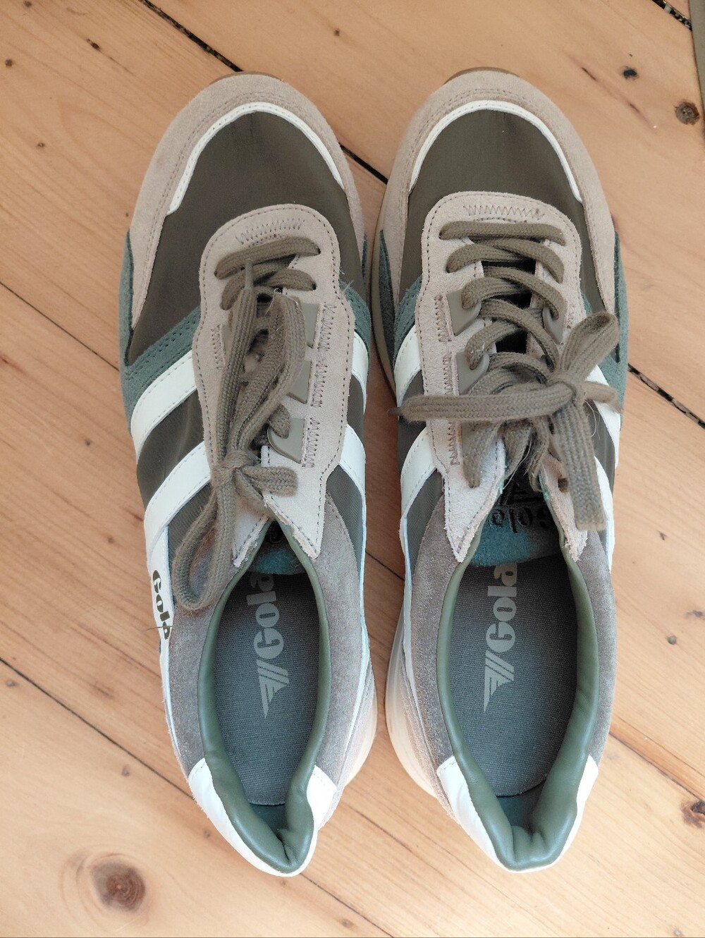 Gola Classics Women's Chicago Sneakers, Khaki Green/ Cappuccino, 10 (41) - Picture 4 of 8